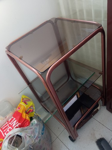 Carrello quadrato ruote vetro